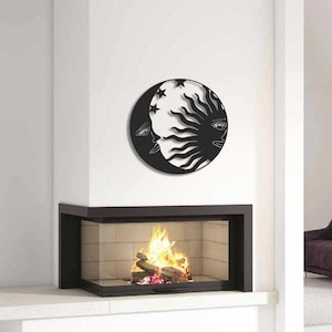 Metal Sun and Moon Wall Decor, Metal Wall Art, Home Wall Decor, Mother&#39;s day gift, Housewarming gift, Birthday Gift, Anniversary gift