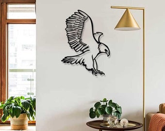 Hawk Bird, Metal Hawk Wall Decor, Metal Wall Art, Home Decor, Birthday Gift, Farmhouse Wall Decor, Chalet Wall Decor, Thanksgiving Gift