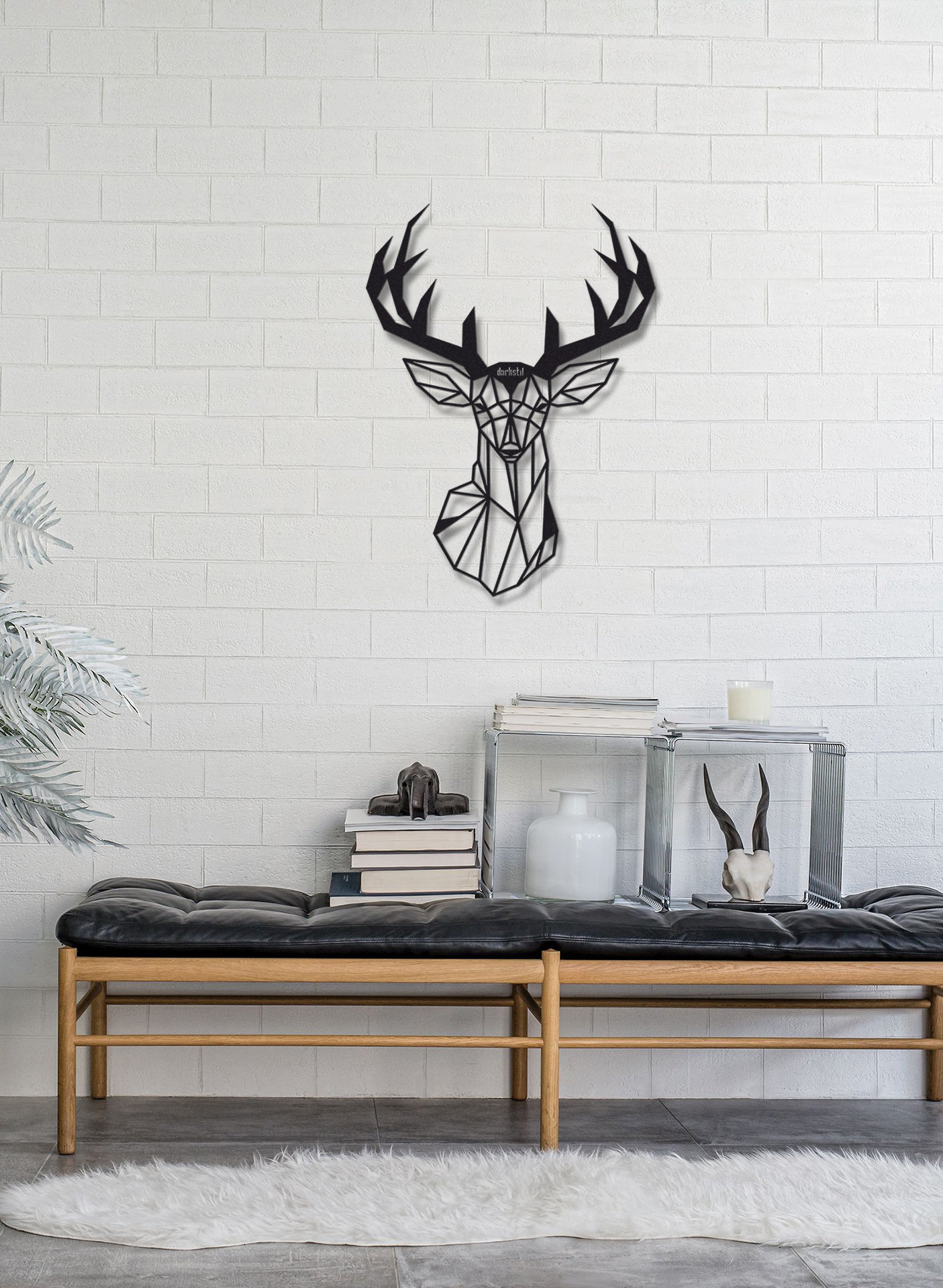 Metal Deer Head Wall Decor, Metal Wall Art, Deer Metal Sign, Living