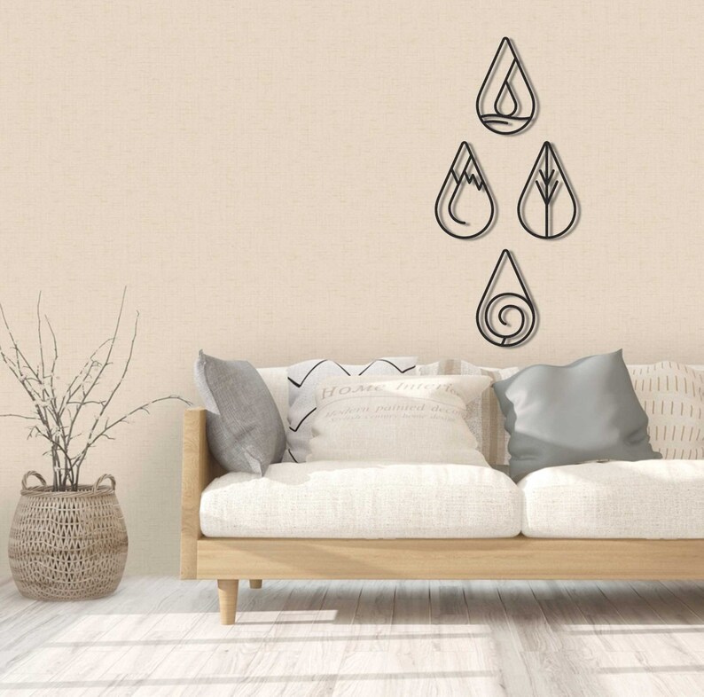 4 Elements Wall Art Four Elements Metal Wall Art 4 Elements Etsy