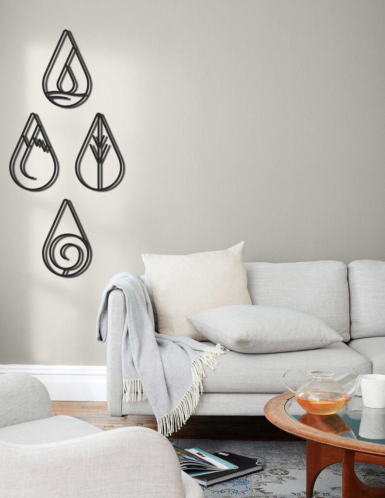 4 Elements Wall Art Four Elements Metal Wall Art 4 Elements Etsy