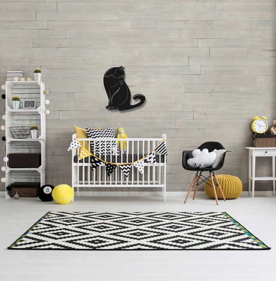 Cat Wall Decor Metal Black Cat Wall Art Metal Cat Wall Etsy
