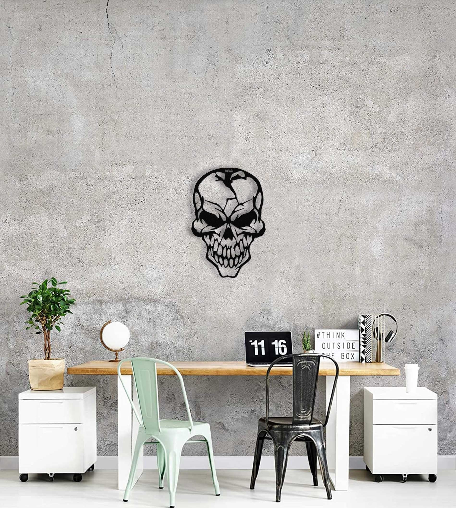 Skull Metal Wall Art, Wall Decor, Skull Skeleton Decor, Home Decor