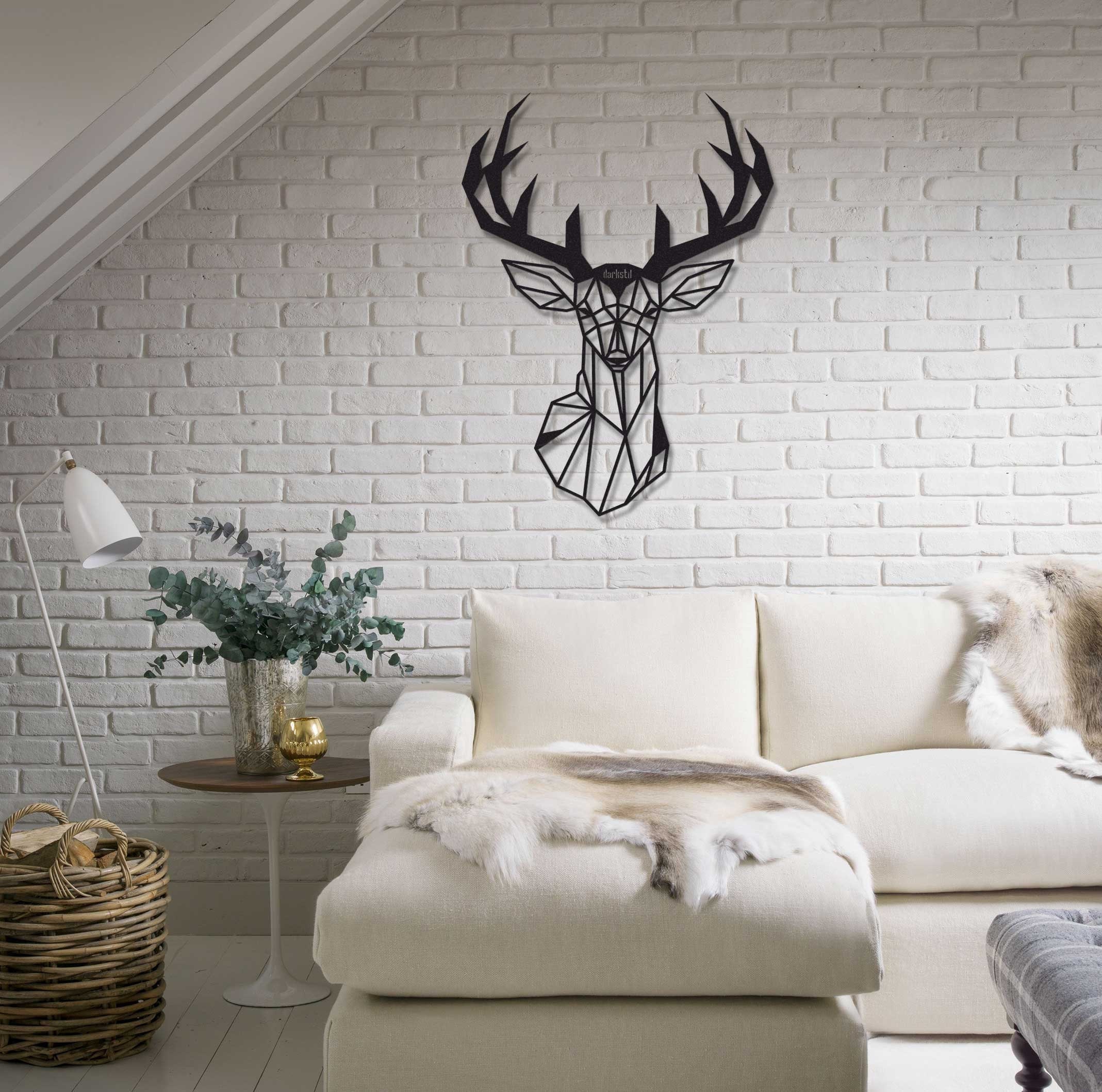 Metal Deer Head Wall Decor, Metal Wall Art, Deer Metal Sign, Living
