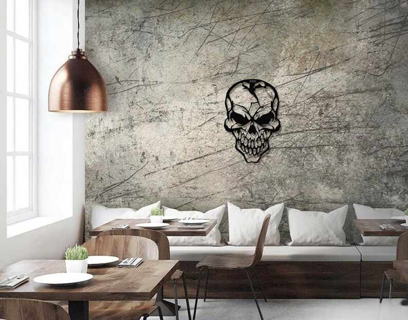 Skull Metal Wall Art, Wall Decor, Skull Skeleton Decor, Home Decor