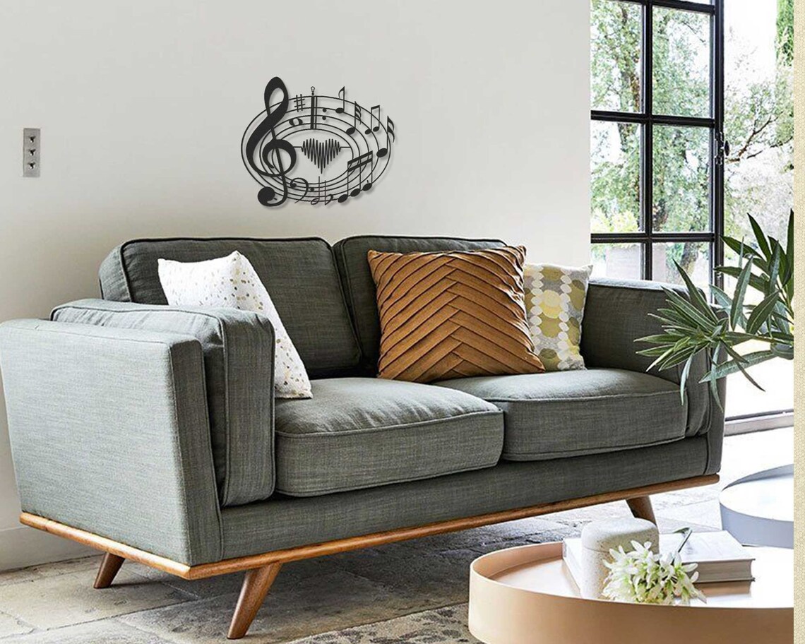 Metal Music Wall Decor Metal Musical Notes Heart Wall Decor Etsy Music