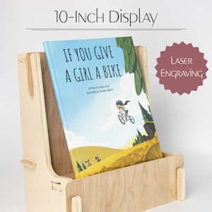 Boekenstandaard, toonbankplank, winkeldisplay, houten boekendisplay, kinderboek, verhalenboek, foto, print | Enkele laag, 10"