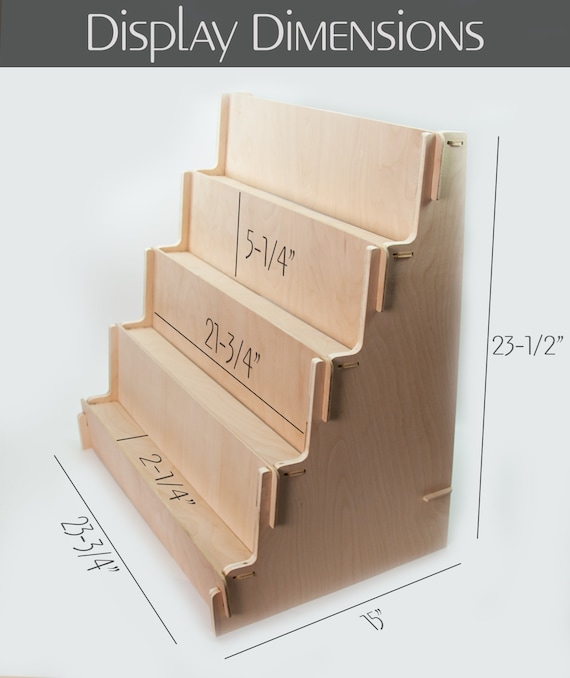 4 Tier Greeting Card Display Stand - Wooden Retail Display For Crafts And Trade Shows