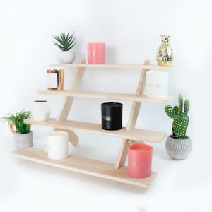 Messestand aus Holz für Kunsthandwerksmärkte, 4-stöckiges Regal aus Birkensperrholz, Tischaufsteller für Kerzen, Seife und Verkaufsstände Bild 3