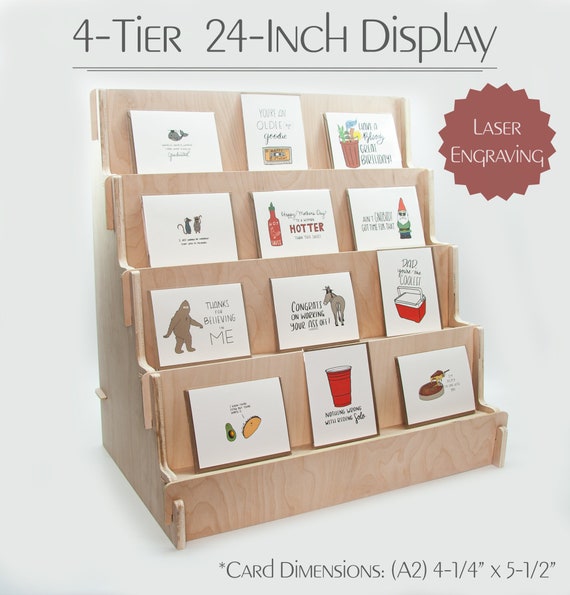 Wooden Sticker Displays - Sticker Display Rack, 8 Pocket 4 width