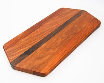 Charcuterie Board / Serving Tray / Cutting Board.  Exotic Padauk and Walnut.  Gift for Host or Hostess, Engagement Gift, Gift for Spouse.