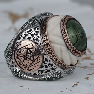 Mystic Sufism Mevlevi Hat Ring, Turkish Handmade Silver Men Ring, Spiritual Ring, Philosophy Ring, Custom Design Personalized Arabic Writing