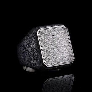 Silver 99 Names of Allah Engraved Signet Ring, Esma Al-Husna Written Silver Ring, Arabic Ring for Men, Muslim Silver Ring, Islamic Ring