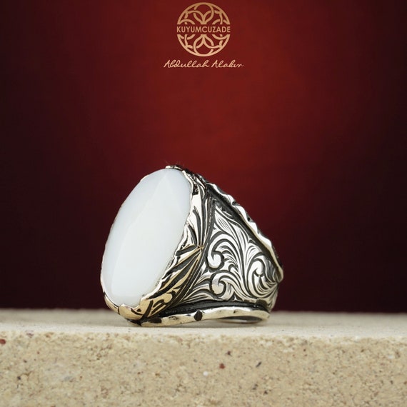 Mother of pearl mens ring deals