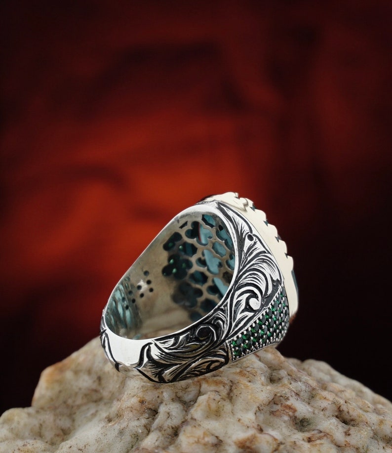 Men's Tourmaline Ring High Quality Sterling Silver Ring Etsy