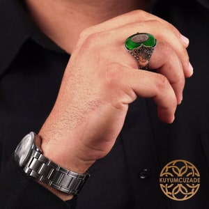 Islamic Arabic Surah Al Fatiha Written Green Fire Amber Gemstone ...