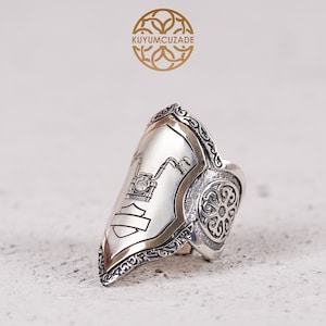 925 Sterling Silver Biker Thumb Ring for Men, Motorcycle Inspired Handcrafted Jewelry, Unique Rugged Style Accessory, Perfect for Riders