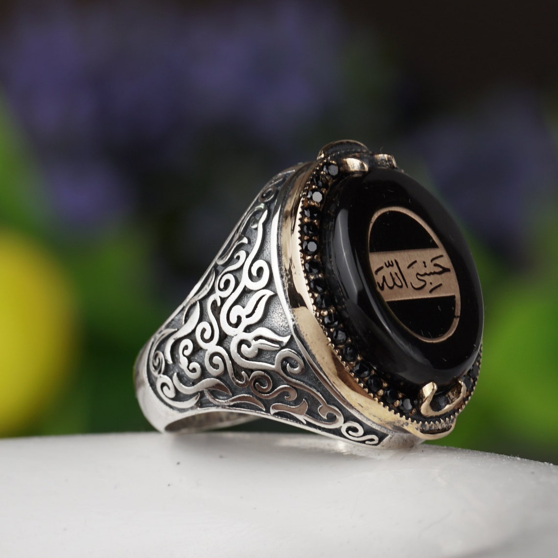 Islamic Rings Stone Names Black Fire Amber Stone Arabic