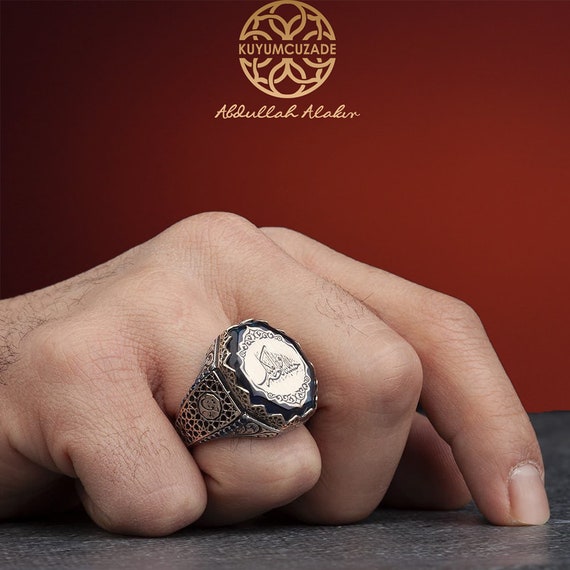 Satın alın Islamic Symbols Silver Ring for Men, 925 Sterling Stamped Fine  Fashion Accessory Gift for Muslim Men | Joom