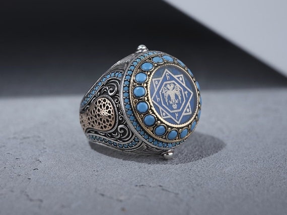 Osman Bey Ring Kay Tribe Ring Double Head Eagle Alparslan