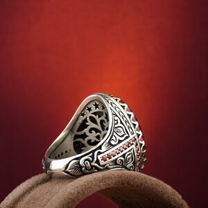 Unique Mens Rings Art Ring for Him Men Silver Engrave Arabic Man ...