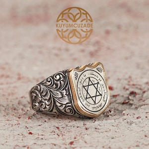 Men&#39;s 925 Sterling Silver Ring with Solomon&#39;s Seal, Mystical Handcrafted Jewelry, Unique Esoteric Symbol Accessory, Spiritual Gift