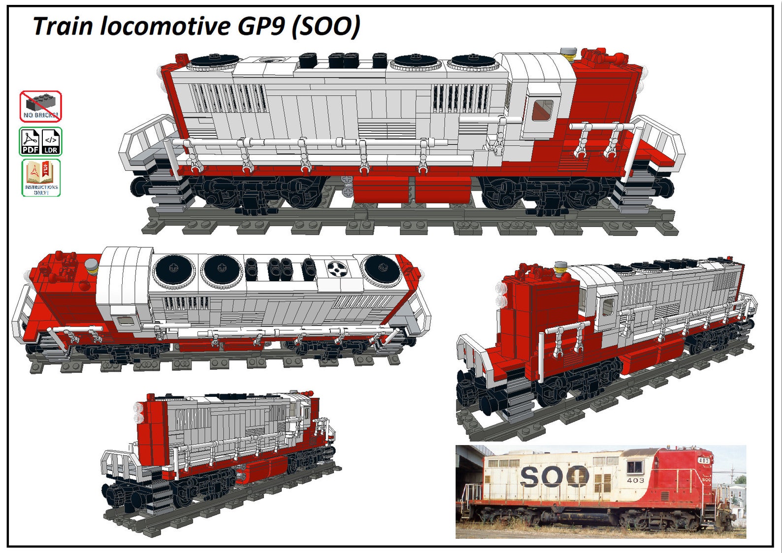 Instructions to build a custom Lego train Diesel Etsy