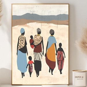 Afrikanische Wandkunst - Afrikanische Frauen Illustration, farbige Frauen, schwarze Frau, afrikanische ethnische Kunst, afrikanische Stammeskunst, Afro Wohndekor