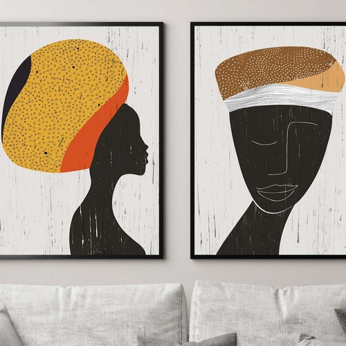 African Ethno Woman Black Women Portrait Abstract Wall Art - Etsy Canada