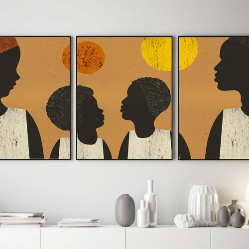 Modern African American Art Print. Black Woman Portrait. Etsy