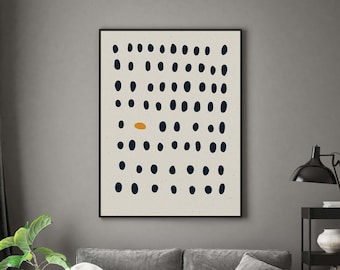 Black, White, Yellow Poster, Abstract GICLÉE Prints, Minimalist Artwork, Scandinavian Style, Mid Century modern Art, Livingroom Decor