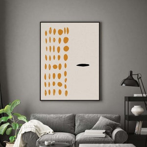 Yellow Dots Poster, Minimalist Artwork, Abstract GICLÉE Prints, Mid Century modern Art, Livingroom Decor, Scandinavian Style