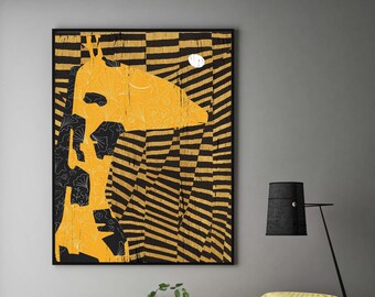 Abstract Giraffe Art Print: Modern Safari Animal Poster