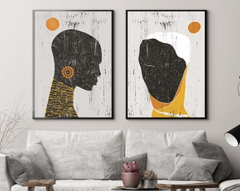 Abstract African Woman Art Print: Modern Ethnic Portrait
