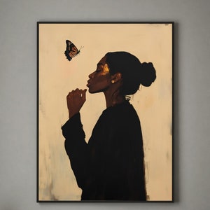African Woman Art, Black Woman Poster, Woman of Color, African American art, Afo Bohemian Home Decor, Black Girl Artwork, Afrocentric