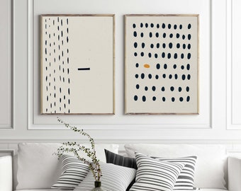 Abstract Dots Art Print Set: Modern Giclée Wall Decor