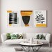 African Ethno motive Wall Art Set, Abstract Ethno Art, African American Woman Portrait, Black Orange Print, Contemporary collage, Minimalist 