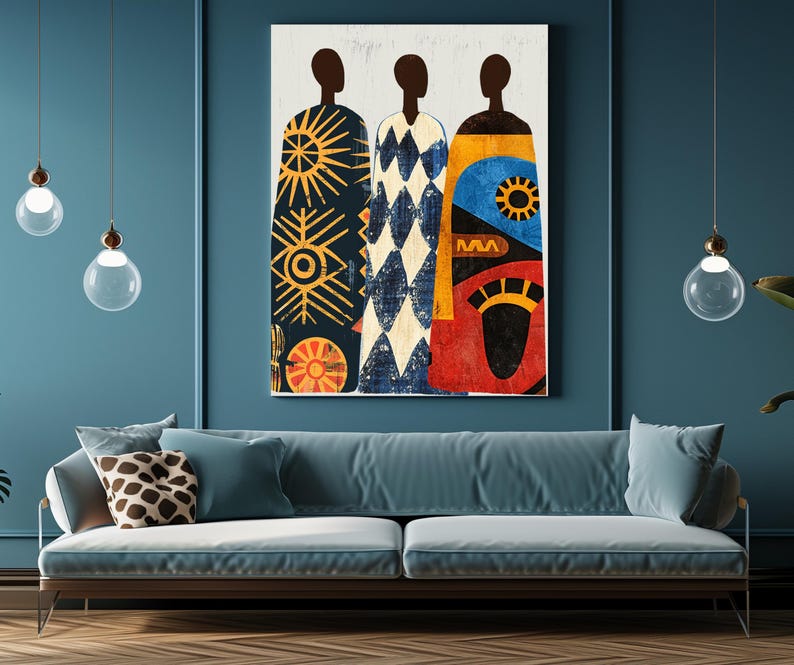 Modern African Wall Art Set, African Men Posters, Colorful African