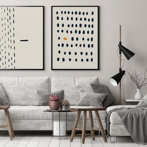 Abstract Black Dots Print, Modern Black White Poster, Minimalist Wall Art, Set of 2 Prints, Black & White GICLÉE, Modern Large set image 4