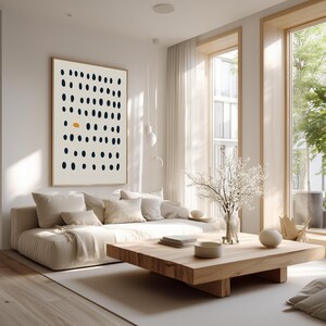 Abstract Giclée Print: Minimalist Black and White Dots Poser, Scandinavian Wall Art immagine 3