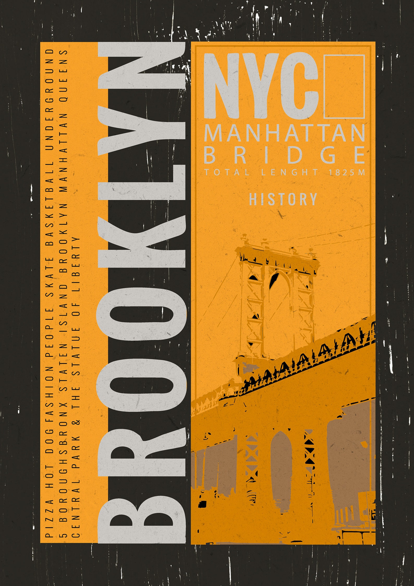 BROOKLYN New York Poster Abstract BROOKLYN NYC Collage Set Etsy