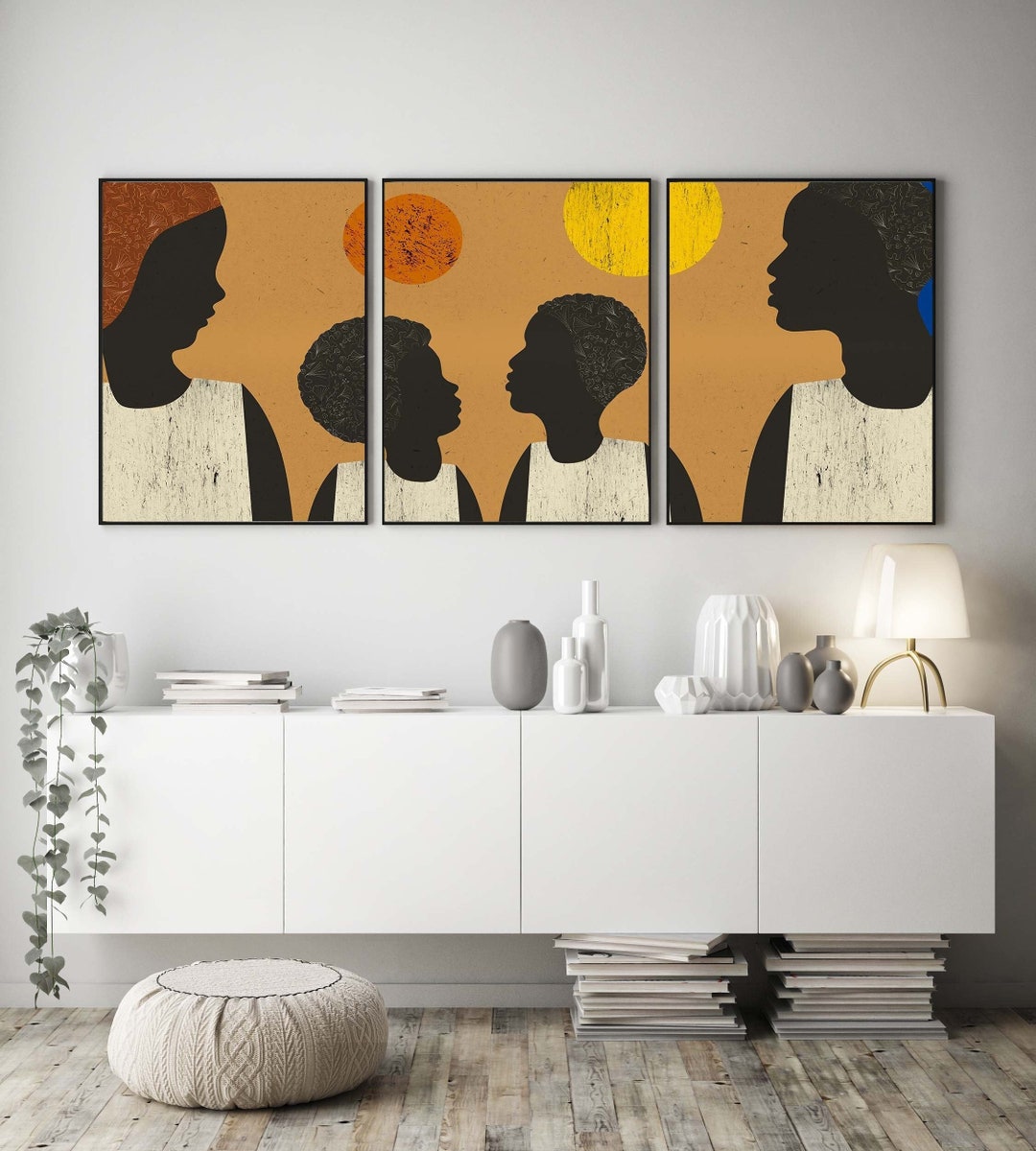 African Wall Art Black Family Art Afican Modern Portrait African