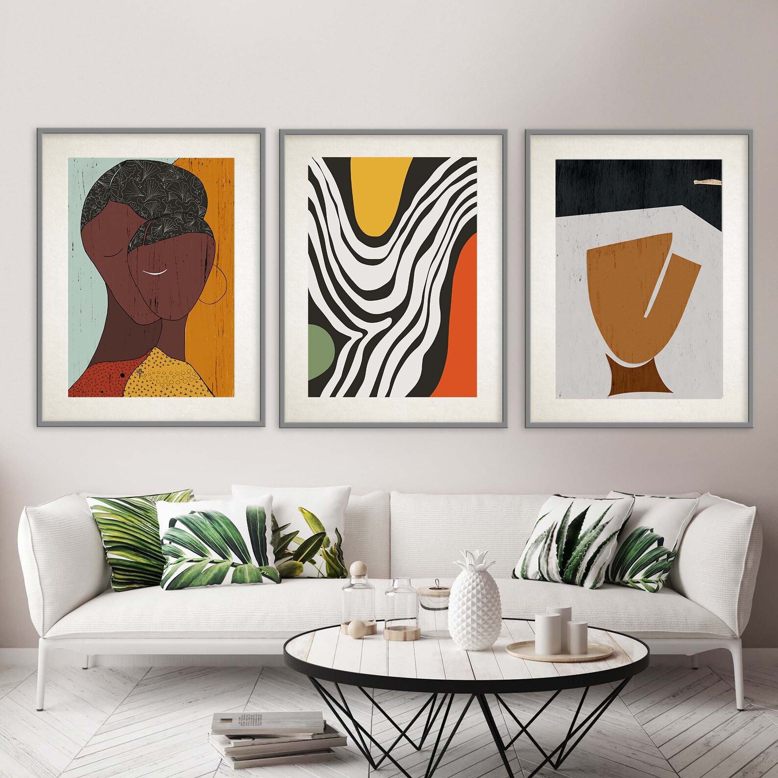 Contemporary African Art Print African Women Orange Colorful Etsy