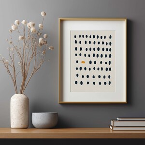 Abstract Giclée Print: Minimalist Black and White Dots Poser, Scandinavian Wall Art immagine 5