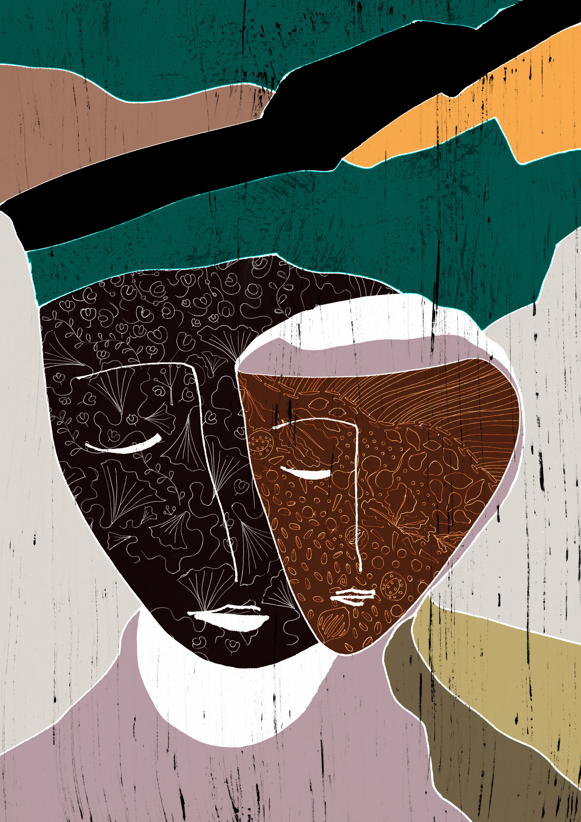 African Art Abstract African Face Portrait Contemporary Art - Etsy