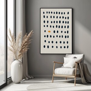 Abstract Giclée Print: Minimalist Black and White Dots Poser, Scandinavian Wall Art immagine 13