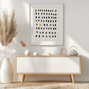 Abstract Giclée Print: Minimalist Black and White Dots Poser, Scandinavian Wall Art immagine 2