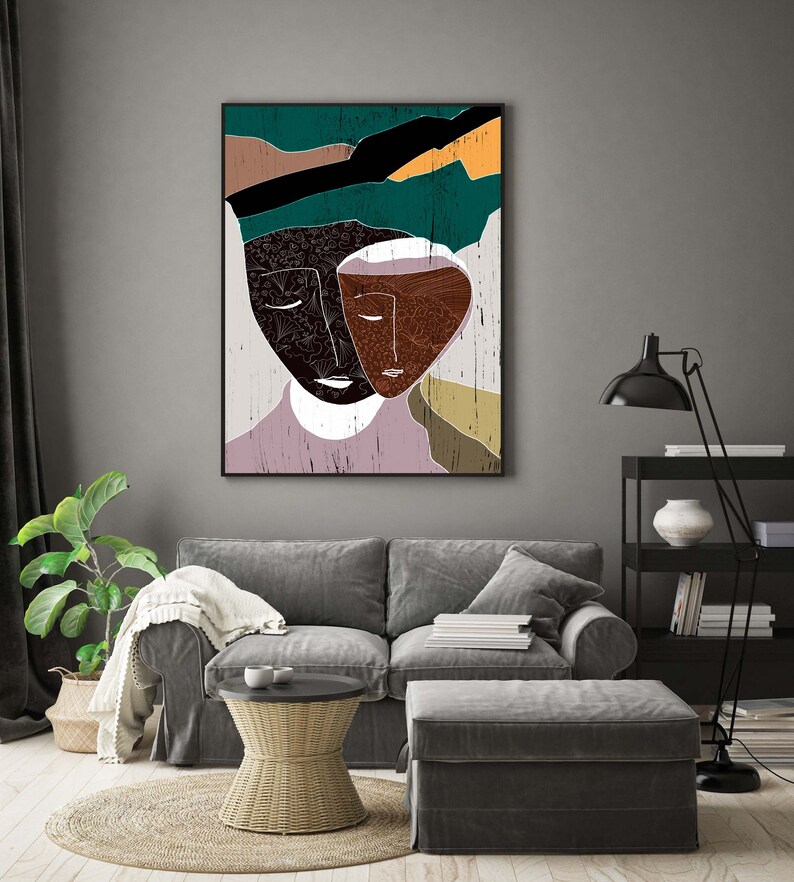 African Art Abstract African Face Portrait Contemporary Art - Etsy