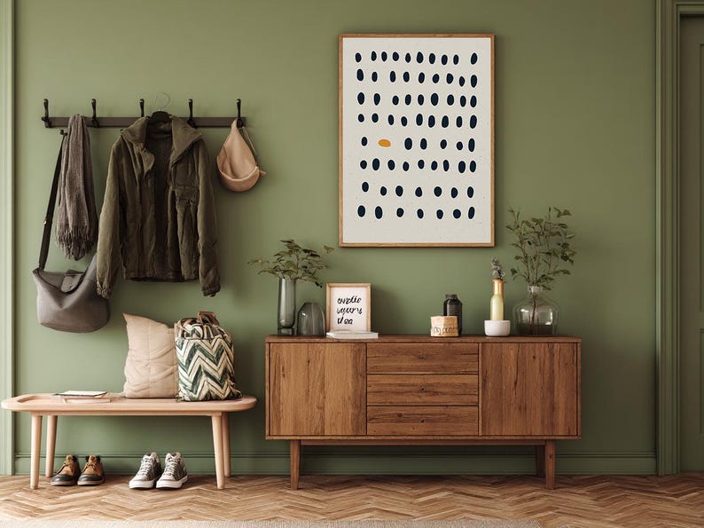 Abstract Giclée Print: Minimalist Black and White Dots Poser, Scandinavian Wall Art immagine 12