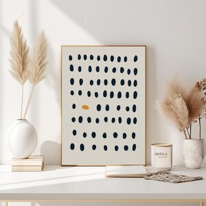 Abstract Giclée Print: Minimalist Black and White Dots Poser, Scandinavian Wall Art immagine 7